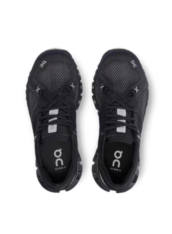 أون على سحابة X 3 الرأس مستديرة مريحة منخفضة لمساعدة الأحذية التدريب النسائية السوداء - Image 3